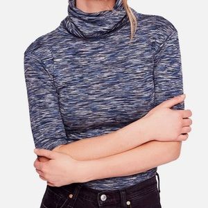 Free People sunshine space dye 3/4 sleeve turtleneck size small